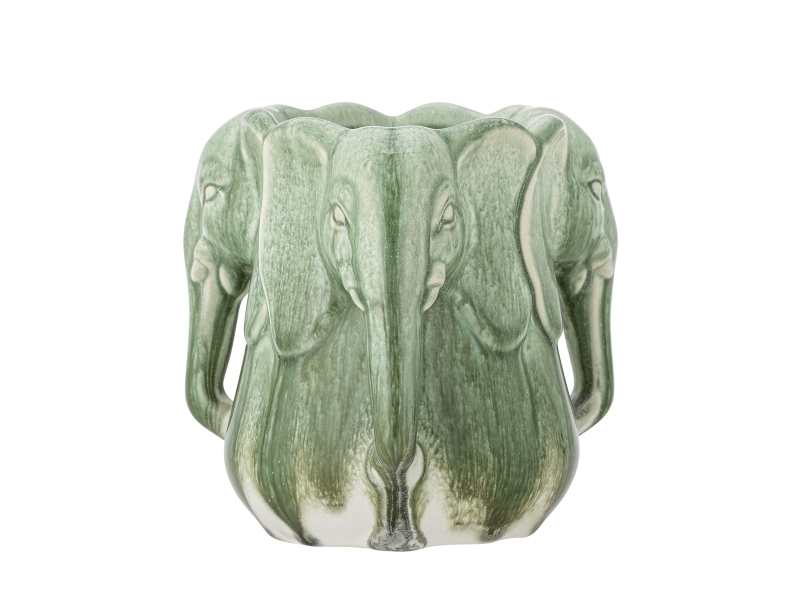 Bloomingville Pontus Vase, Grün, Steingut