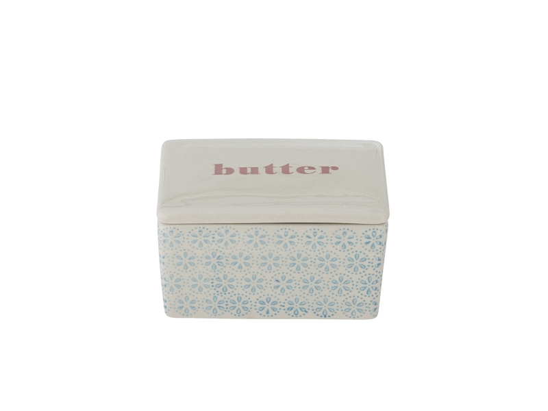 Bloomingville Patrizia Butterdose, Blau, Steingut