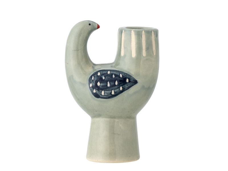 Bloomingville Trudy Kerzenhalter, Blau, Steingut