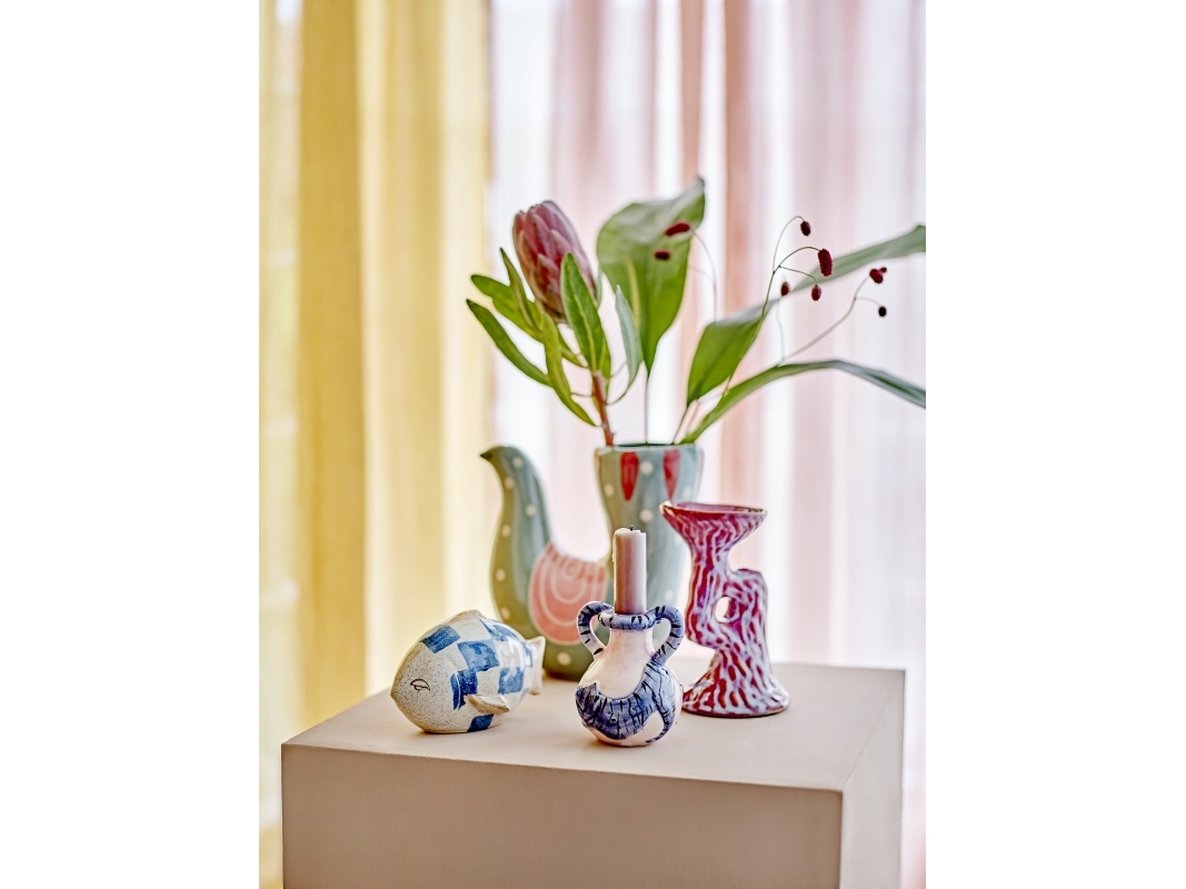 Bloomingville - Trudy Vase, Multifarvet, Stentøj, L19xH19xW7,5 cm