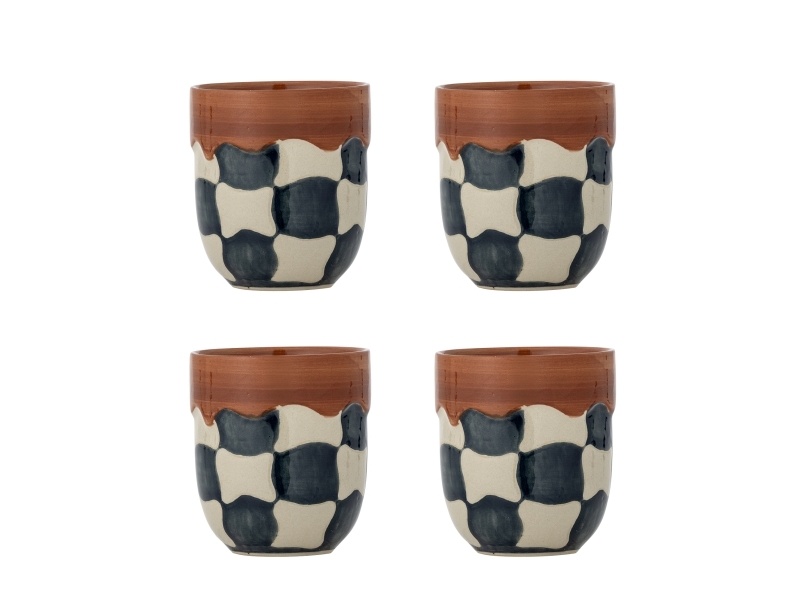 Bloomingville Check Tasse, Bunt, Steingut