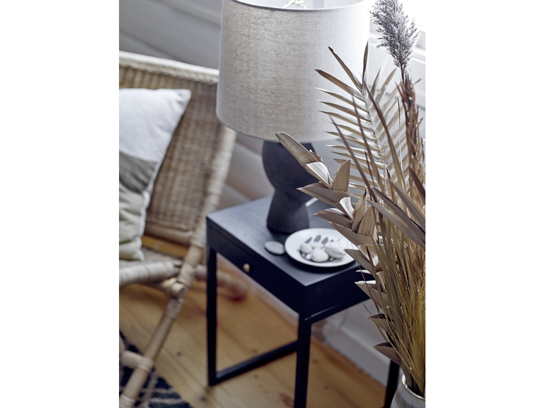 Bordlampe Bloomingville Sergio terracotta base med linned skærm brun D20,5 x H54,5 cm