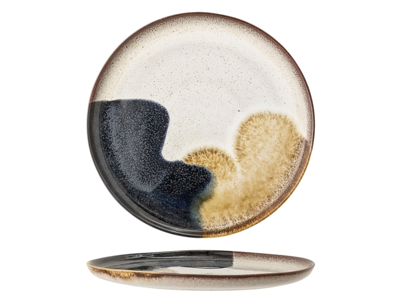 Bloomingville Jules Teller, Blau, Steingut