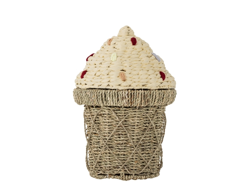 Bloomingville Mini Cillie Korb Mit Deckel, Natur, Seegras