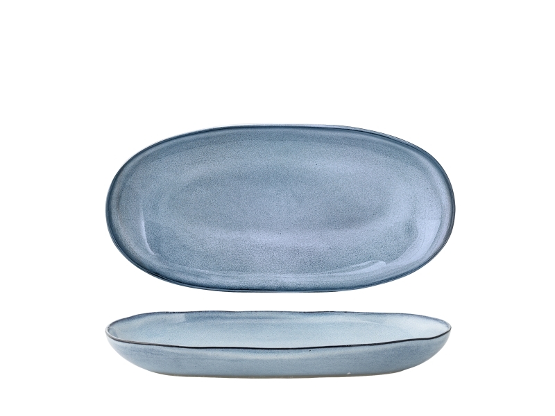 Sandrine Servierplatte, Blau, Steingut
