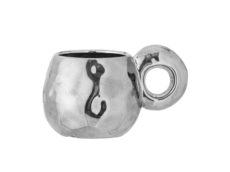 Bloomingville Shine Tasse, Silber, Steingut