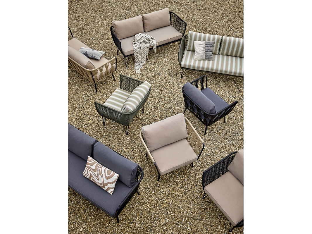 Udendørs loungestol Bloomingville Mundo Mito grøn metal H72 x B74 x L87 cm