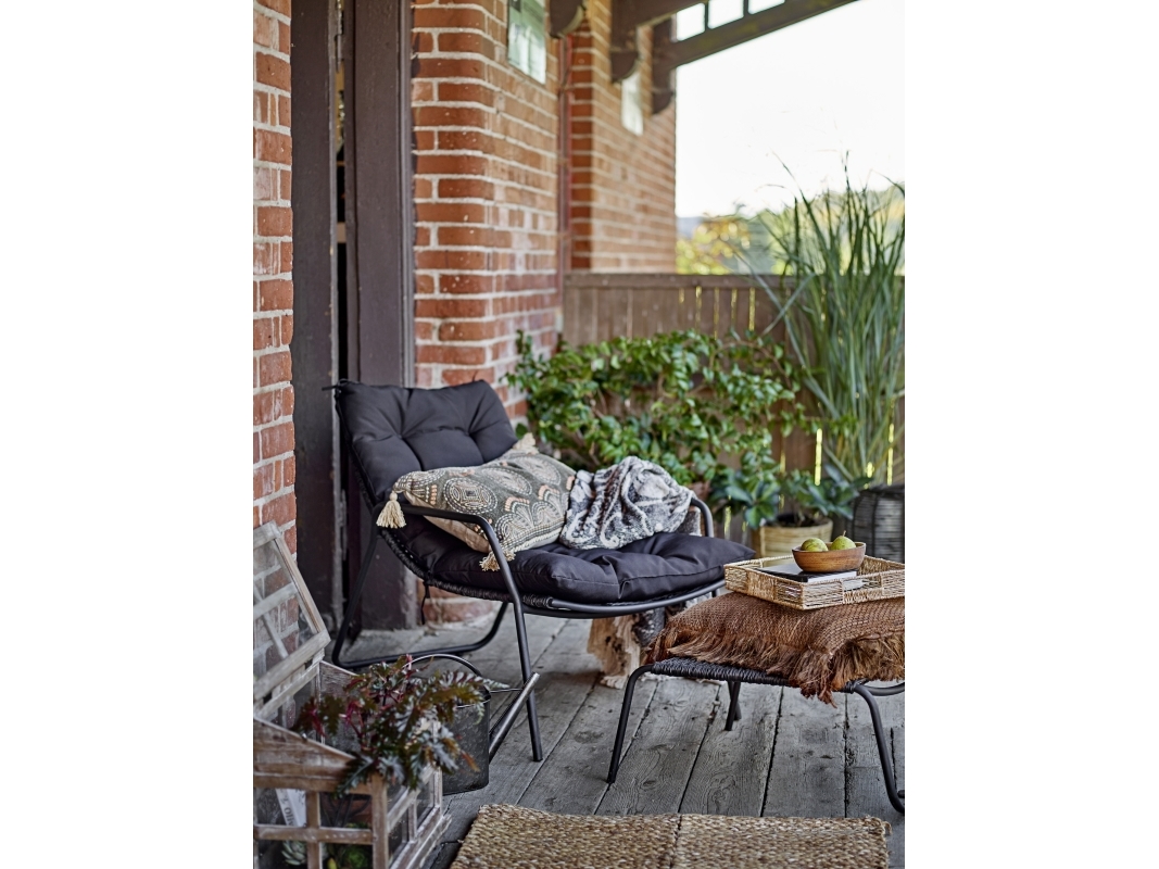 BLOOMINGVILLE Boel Liggestol med Taburet, Sort, Metal | N - A | GameStuff