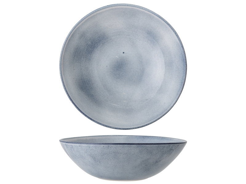 Serveringsskål/salatskål Bloomingville Sandrine blå Ø32 x H10 cm stentøj skandinavisk design