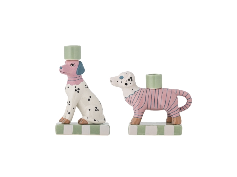 Bloomingville Doglie Kerzenhalter, Rose, Steingut