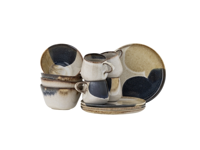 Bloomingville Jules Frühstück Set, Blau, Steingut