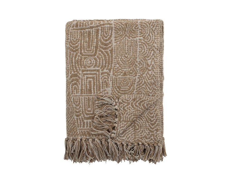 Bloomingville Bresso Decke, Braun, Recycelte Baumwolle