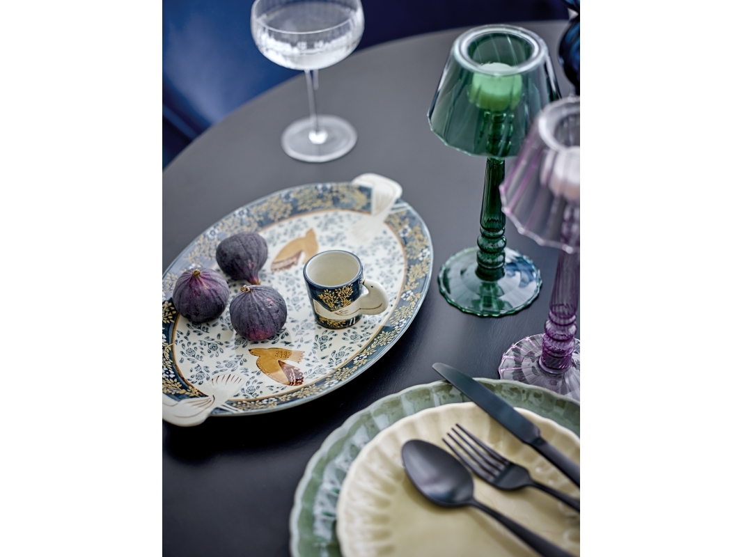 BLOOMINGVILLE Hezha serveringsbricka, blå, stengods | Bordssättning - Tillbehör för bordet - Bagare | GameStuff