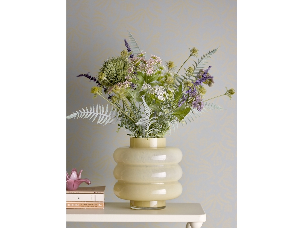 Bloomingville - Sahara Vase, Gul, Glas, D21,5xH22 cm