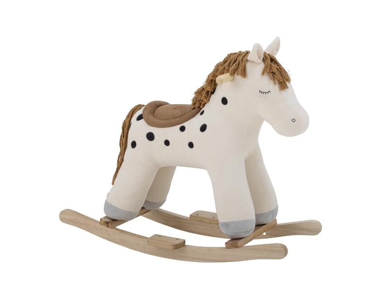Bloomingville Mini Merlen Gyngehest, Hest, Hvid, Polyester