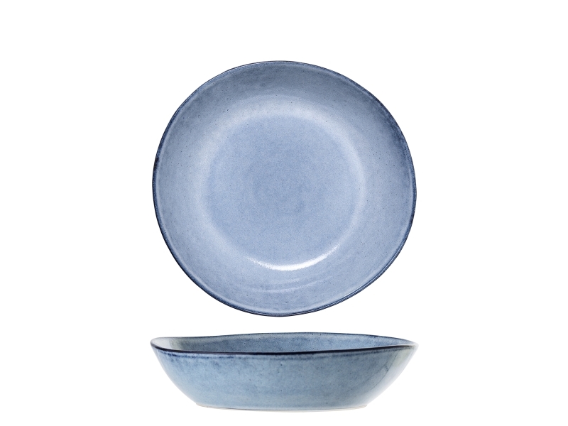 Bloomingville Sandrine Teller Tiefer, Blau, Steingut