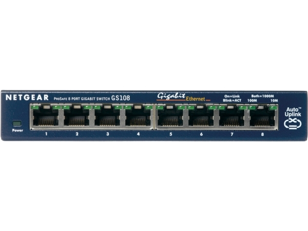 Netgear Gs108ge, Unmanaged, Gigabit Ethernet (10/100/1000), Vollduplex