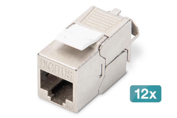 Digitus Dn-93615-12, Flad, Sølv, Rj-45, Hanstik, 10Gbase-T, Fosfor/Bronze