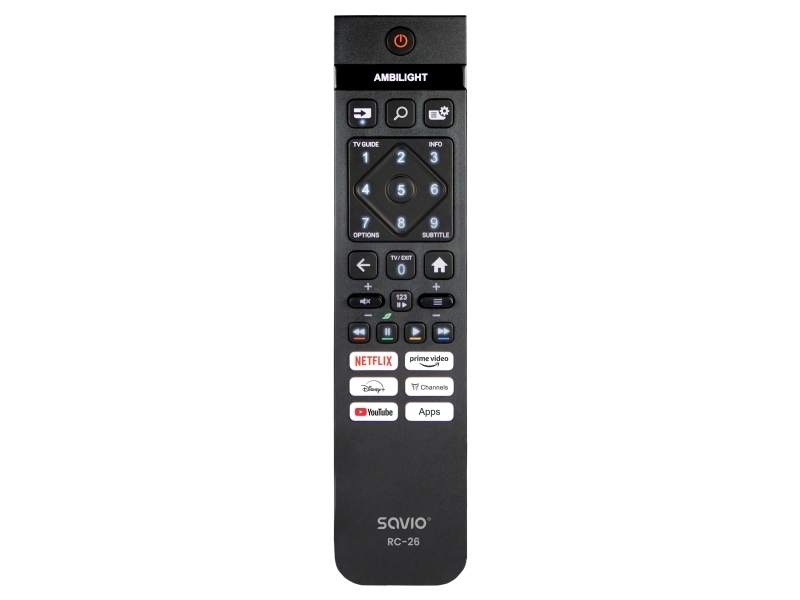 Savio Rc-26, Tv, Ir Trådløs, Tryk På Knapper, Sort