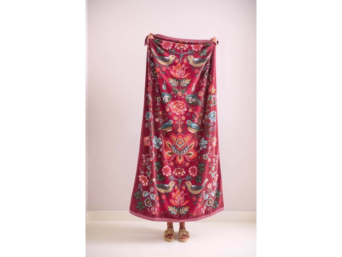 Pip Studio Pip Oh My Darling Beachtwl Red 100X180