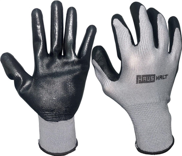 Arbejdshandsker polyester sort nitril GN41HB M