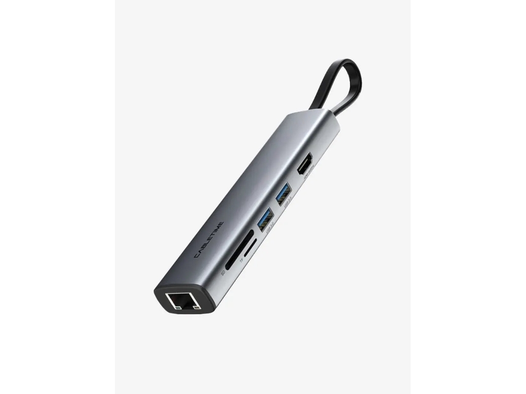 Cabletime Hubp7, Usb Type-C, Hdmi, Rj-45, Usb 3.0, Usb Type-C, Microsd (Transflash), Sd, 5000 Mbit/S, 3860 X 2160, 2160P