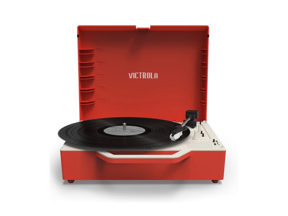 Re-Spin Suitcase Record Player Red