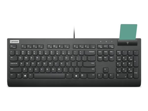 Lenovo Smartcard Wired Keyboard Ii, Volle Größe (100%), Kabelgebunden, Usb, Drucktastenschalter, Schwarz