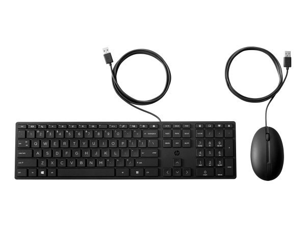 Hp Desktop 320Mk – Kablet Mus Og Tastatur, Ledningsført, Usb, Membran, Sort, Mus Inkluderet