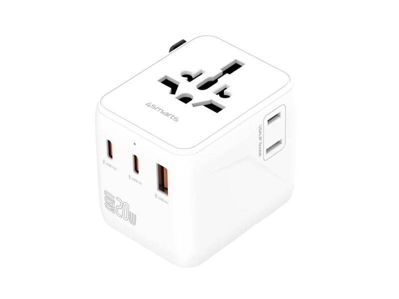 Adapter Podróżny 4Smarts Nomad Gan 20W 2C+1A Biały