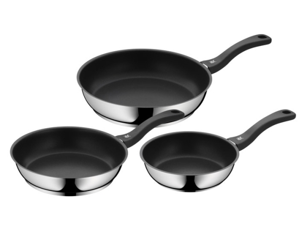 WMF 3201113818, Pyöreä, Yleiskäyttöastia, Musta, Ruostumaton teräs, Keraaminen, Kaasu, Halogeeni, Induktio, 3 kpl, 340 mm