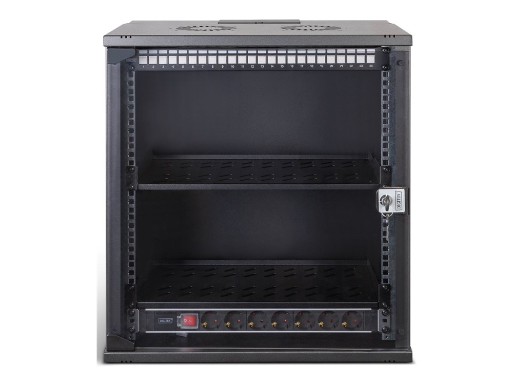 Digitus Soho Pro Series - Kabinet - 540X400 Mm (Bxd) - Vægmonterbar - Ral 9005, Sort - 12U - 19"