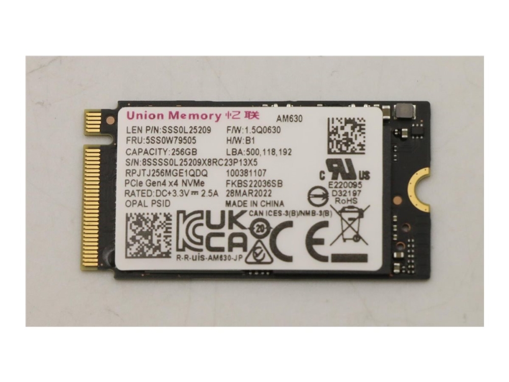 Lenovo Ssd_Asm 256G,M.2,2242,Pcie4x4,Um,Opal