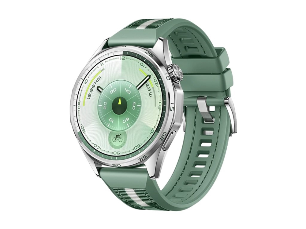 Huawei Watch Gt 6 - 46 Mm - Rustfrit Stål - Smart Ur Med Rem - Composite Woven - Grøn - Håndledsstørrelse: 140-210 Mm - Display 1.47" - Bluetooth 6.0