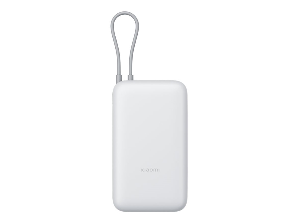 Xiaomi Pb2020mi - Powerbank - Integreret Kabel - 20000 Mah - 74 Wh - 22.5 Watt - 3 A - Fast Charge - 3 Output-Stikforbindelser (Usb-C, Usb) - Lysegrå