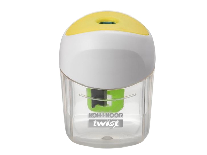 Koh-I-Noor TWIST, Manuell pennvässare, Vit, Gul, 80 mm, 35 mm, 115 mm, Blåsa | Skrivredskap - Skrivtillbehör - Pennvässare | GameStuff
