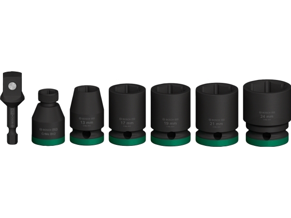 Bosch 2 608 003 032, Hylssats, 1/2, Metrisk, 6 huvuden, 13,17,19,21,24 mm, 39 mm