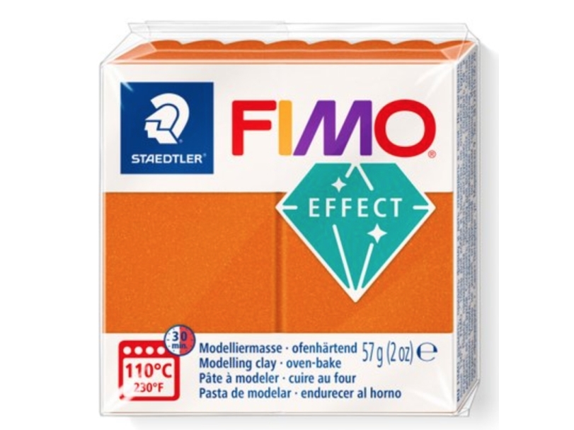 Fimo Duroplastische Masse 57G Orange Metall