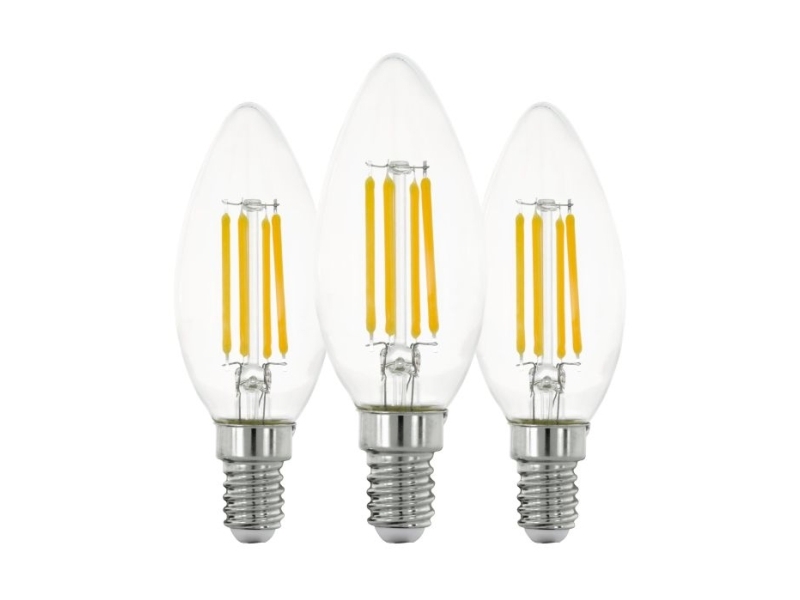 Eglo E14 Led C35 Klare E14 Led-Lampe Mit Warmweißem Licht, 3Er-Pack