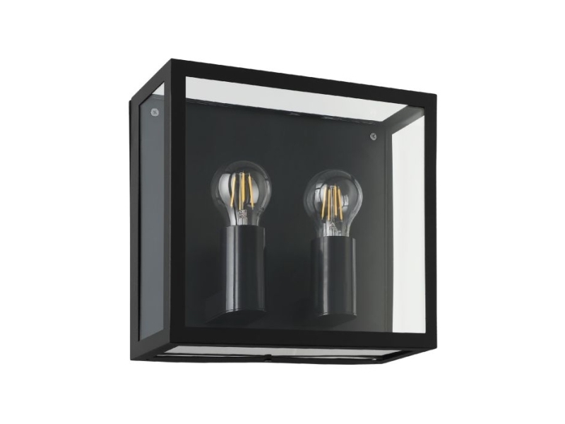 EGLO ALAMONTE 1 UTOMHUS VÄGG 2XE27 IP44 SVART/KLAR | Belysning - Utomhusbelysning | GameStuff