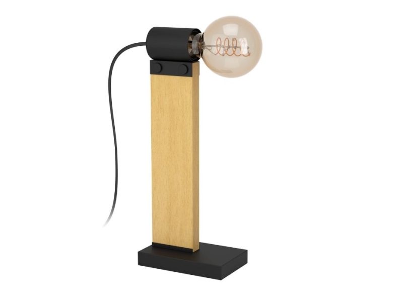 EGLO BAILRIGG, Svart, Brun, Universal, IP20, II, E27, 220-240 V | Belysning - Inomhusbelysning - Bordslampa | GameStuff