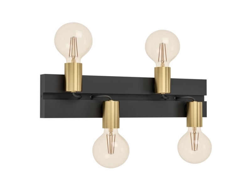 EGLO MACCHIONE, E27, IP20, Svart, mässing | Belysning - Inomhusbelysning - Vägglampa | GameStuff