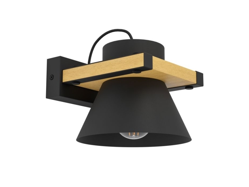 EGLO MACCLES SEINÄ E27 MUSTA/LUONTO