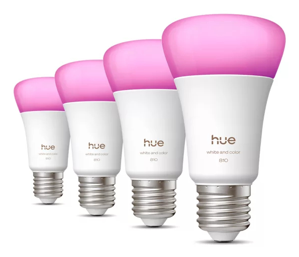 Philips Hue Smart Led A60 Bulb, White And Color Ambiance, E27 Base, 6W, Full Spectrum Light 1000K-20000K, 810 Lumens, Dimmable, Works With Alexa, Goo