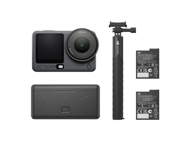 DJI Osmo Action 6 Adventure Combo, 4K Ultra HD, CMOS, 38 MP, 240 fps, Wi-Fi, Bluetooth | Foto och video - Videokamera - Videokamera för action | GameStuff