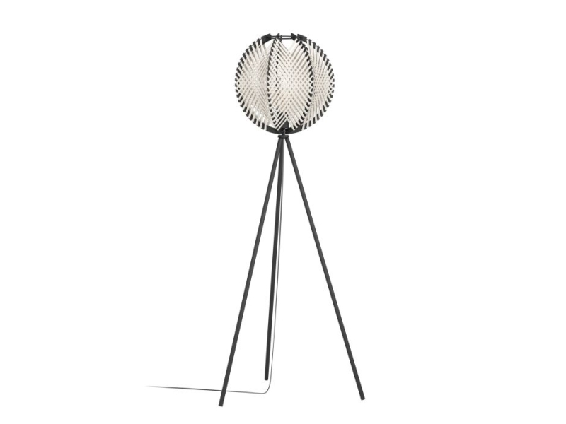 EGLO WAVERTON GULV H1430 E27 SORT/TRÆ/HVID