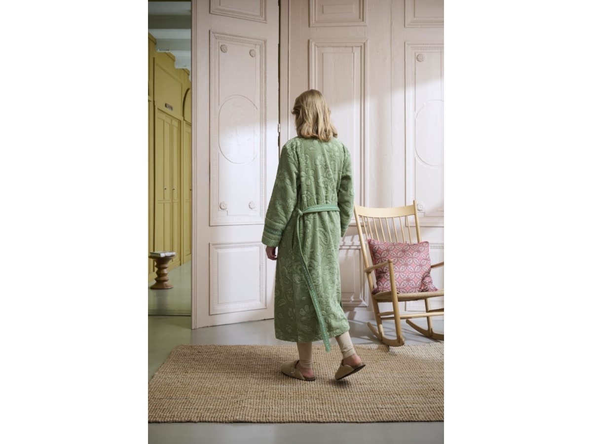 PIP Studio PIP Jasmin Jacquard Bathrobe Green XXL