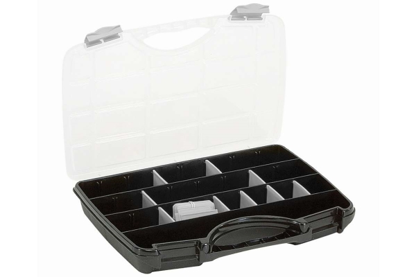 A45 SORTIMENTSLÅDA A45 21 AVDELNINGAR SVART/SILVER 51MM HÖJD 312MM BREDD 238MM DJUP | Verktyg & Verkstad - För verkstaden - Sortiment lådor | GameStuff