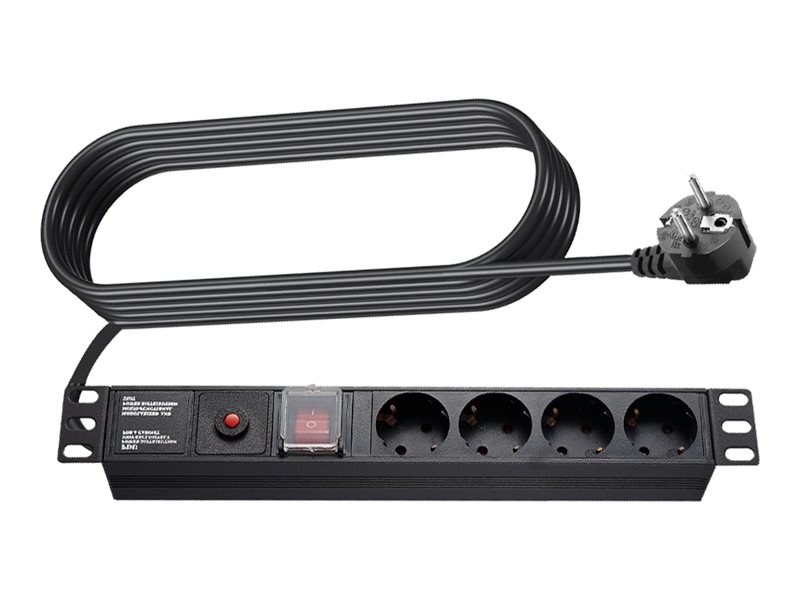 Vision - Strømfordelingsenhed - Ac 230 V - Input: Power Cee 7/7 - Output-Stikforbindelser: 4 (Power Cee 7/3) - 1.8 M Ledning - Europa - Sort