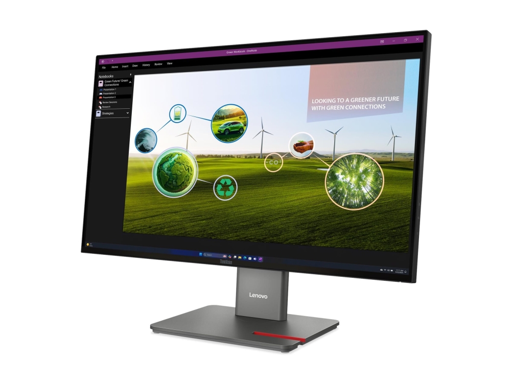 Lenovo Thinkvision P27q-40 - Led-Skærm - 27" - 2560 X 1440 Qhd @ 120 Hz - Ips - 350 Cd/M² - 1500:1 - Hdr10 - 4 Ms - Hdmi, Displayport - Formørkelsess